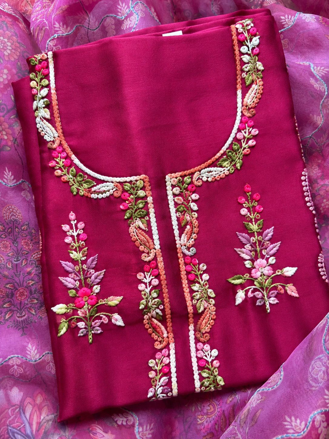Zivara Bloom Pure Organza Unstitched Suit