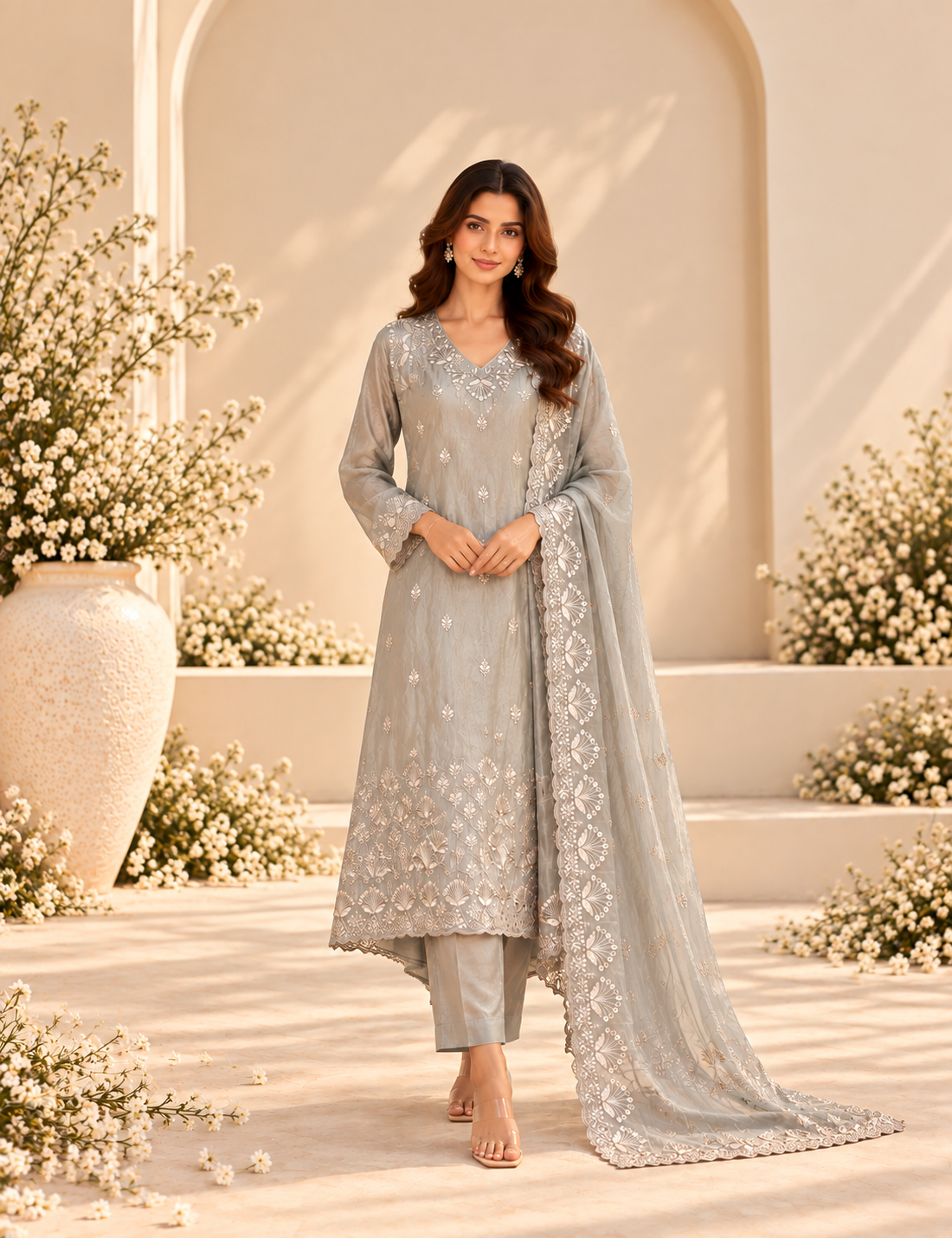 Nureh Soft Tissue Unstitched Suit