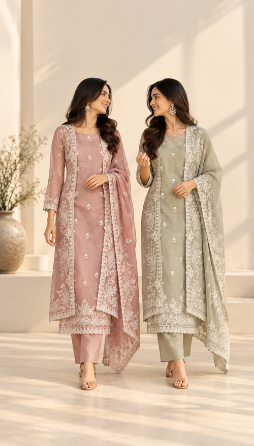 Mehrnaz Soft Tissue Unstitched Suit