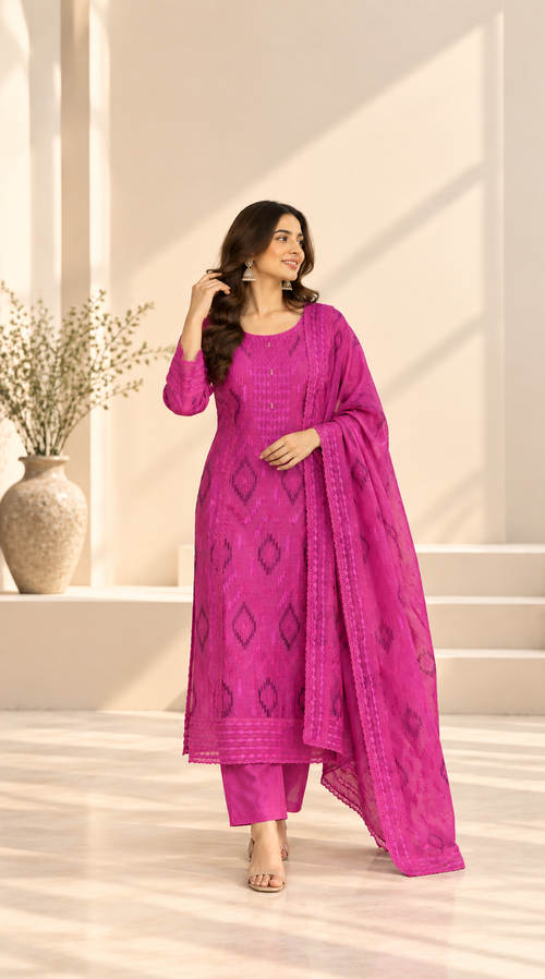 Zarqaa Mulmul Chanderi Unstitched Suit