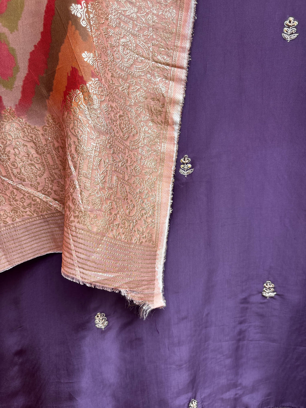 Royal Amethyst Zardozi Unstitched Suit