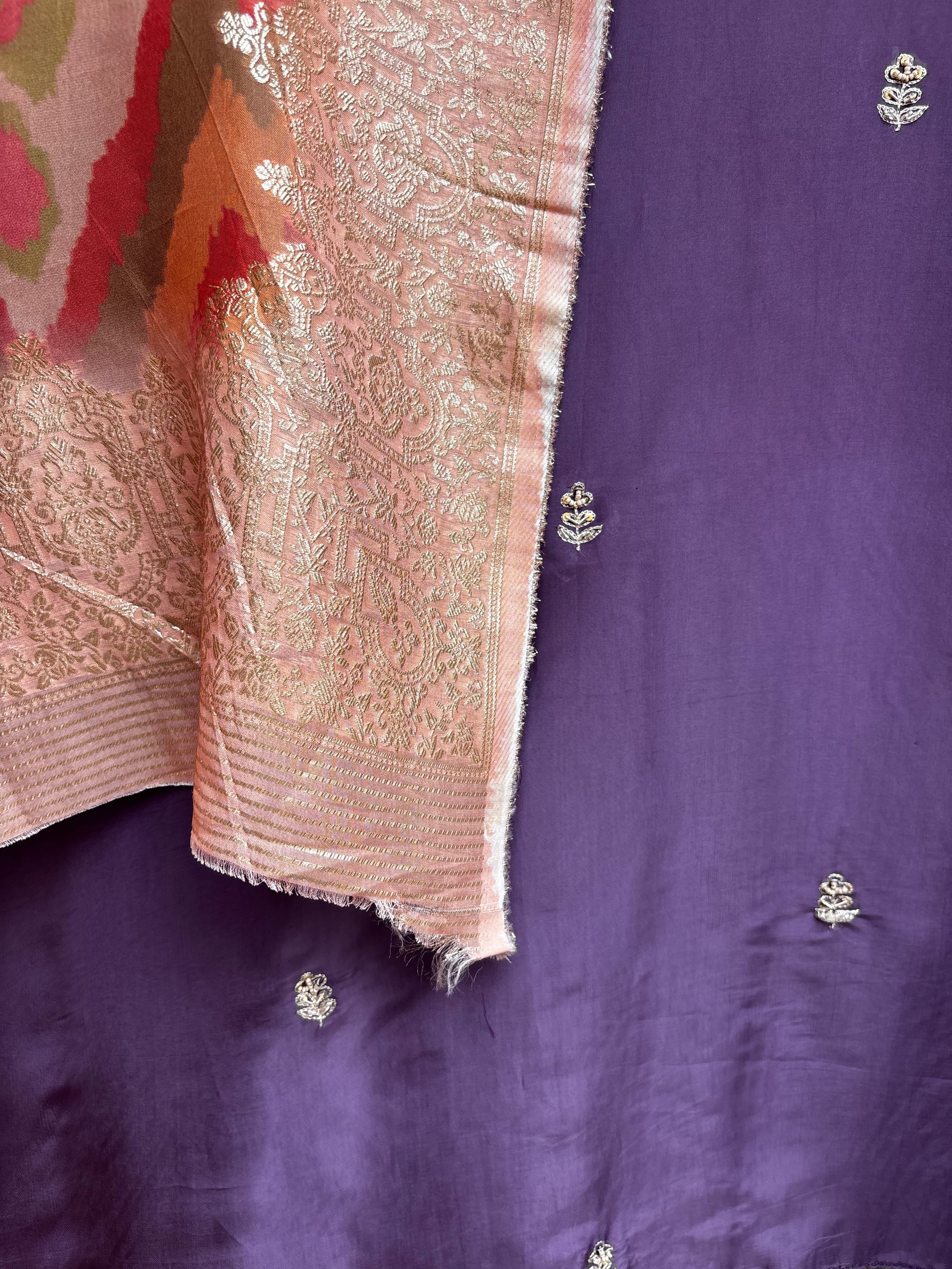 Royal Amethyst Zardozi Unstitched Suit