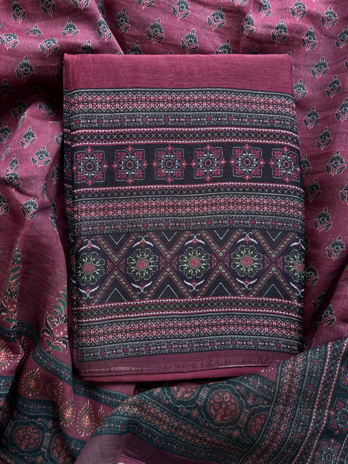 Parijat Mulmul Cotton Unstitched Suit