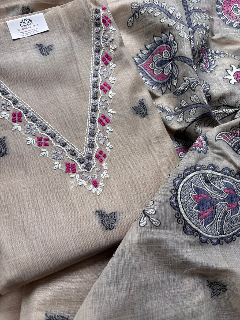 Kanaklata Jamdani Cotton Unstitched Suit