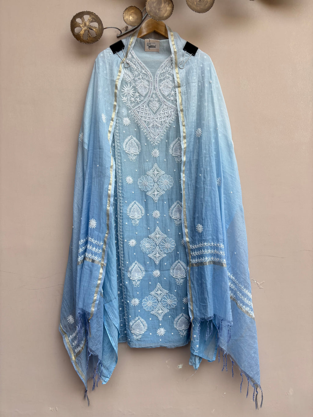 Mulchanderi Luckhnavi 3pc Unstitched suit