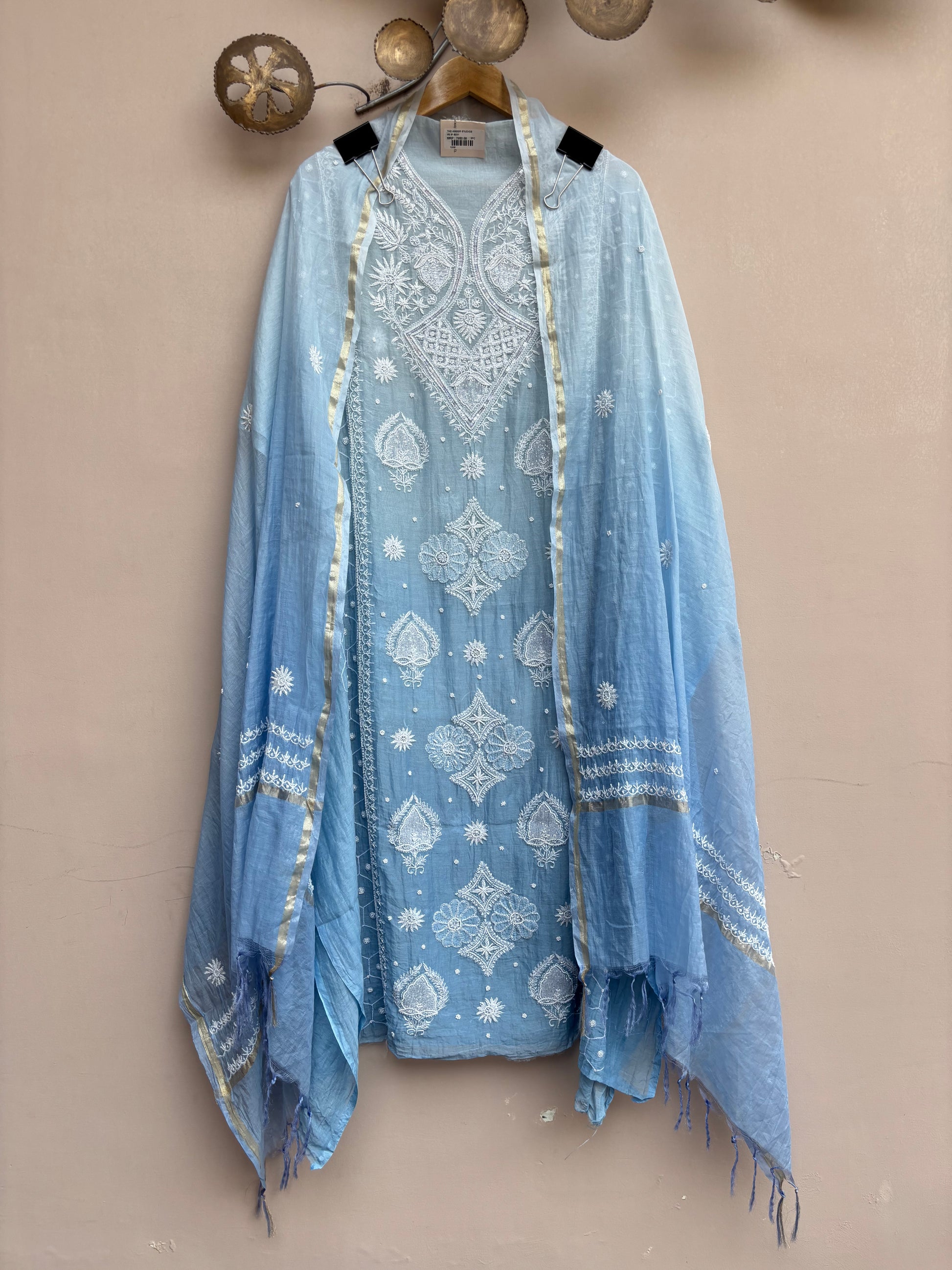 Mulchanderi Luckhnavi 3pc Unstitched suit