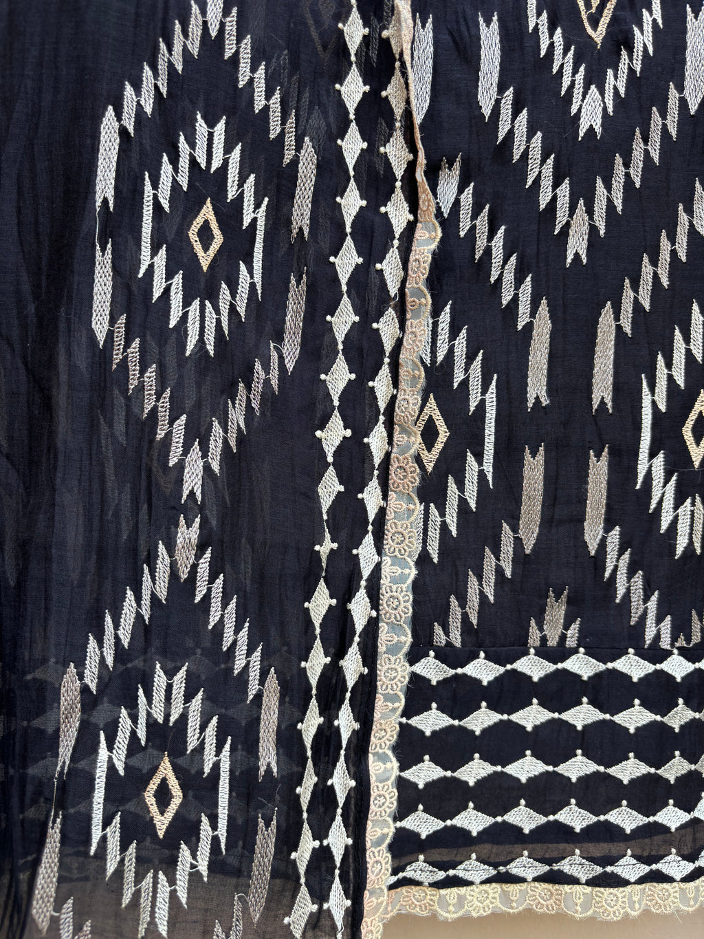 Indigo Ikkat Unstitched Suit