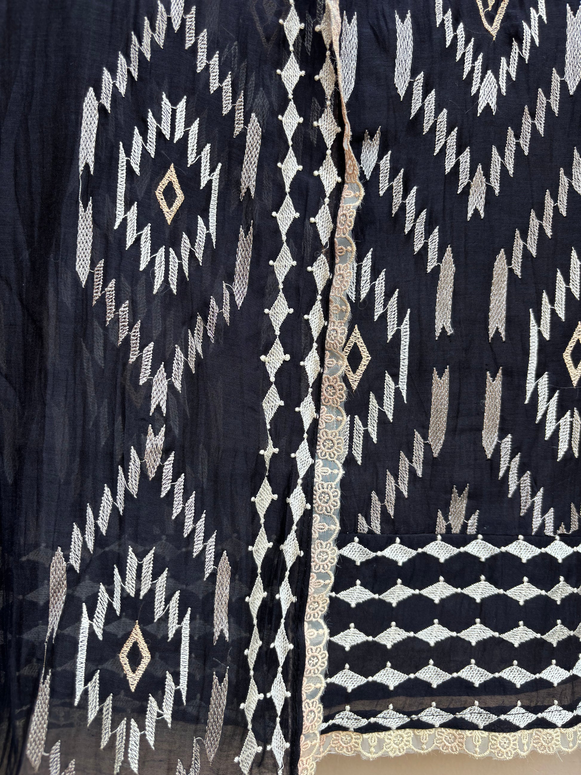 Indigo Ikkat Unstitched Suit