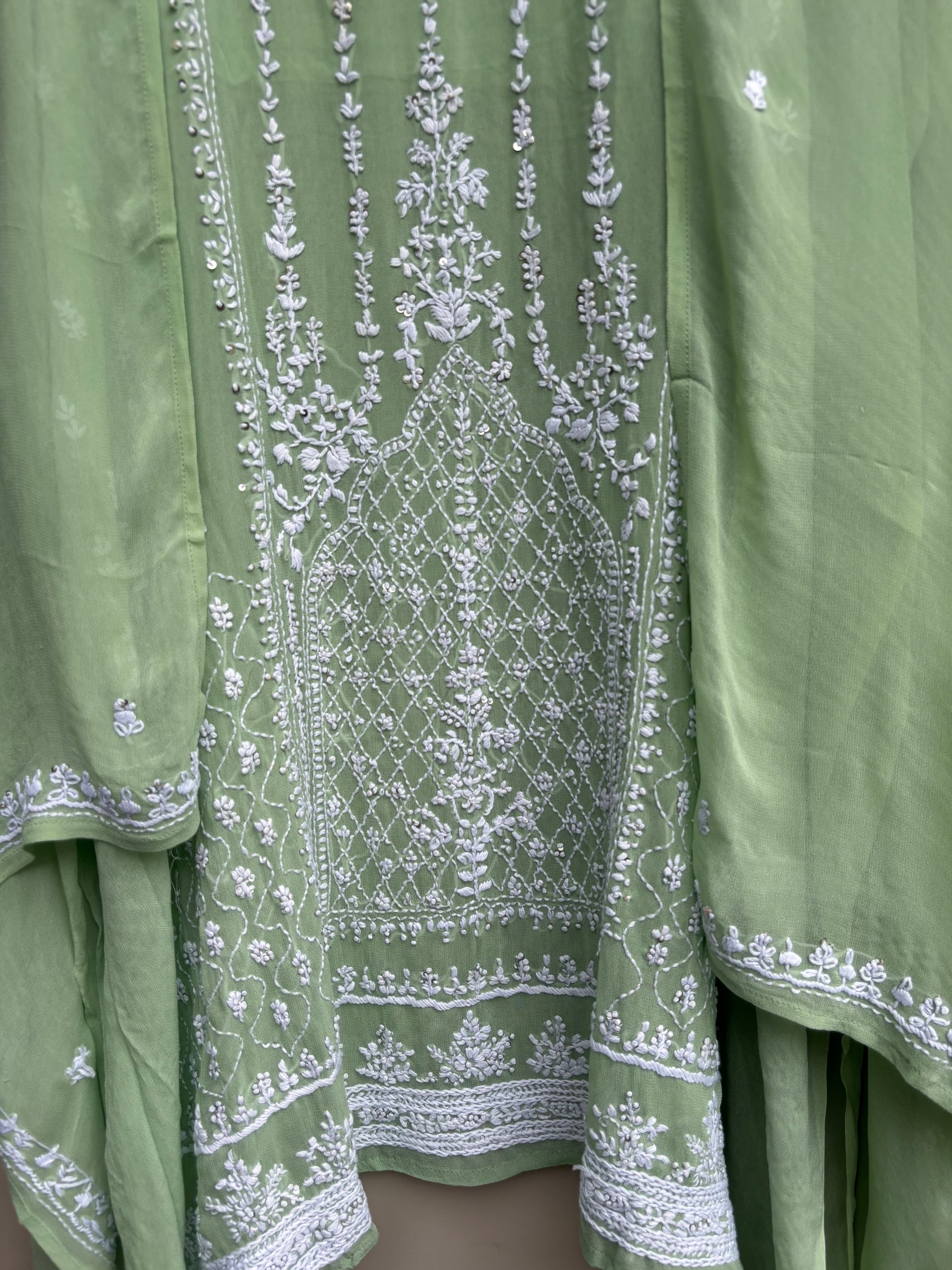 Pistachio Noor Georgette Unstitched Suit