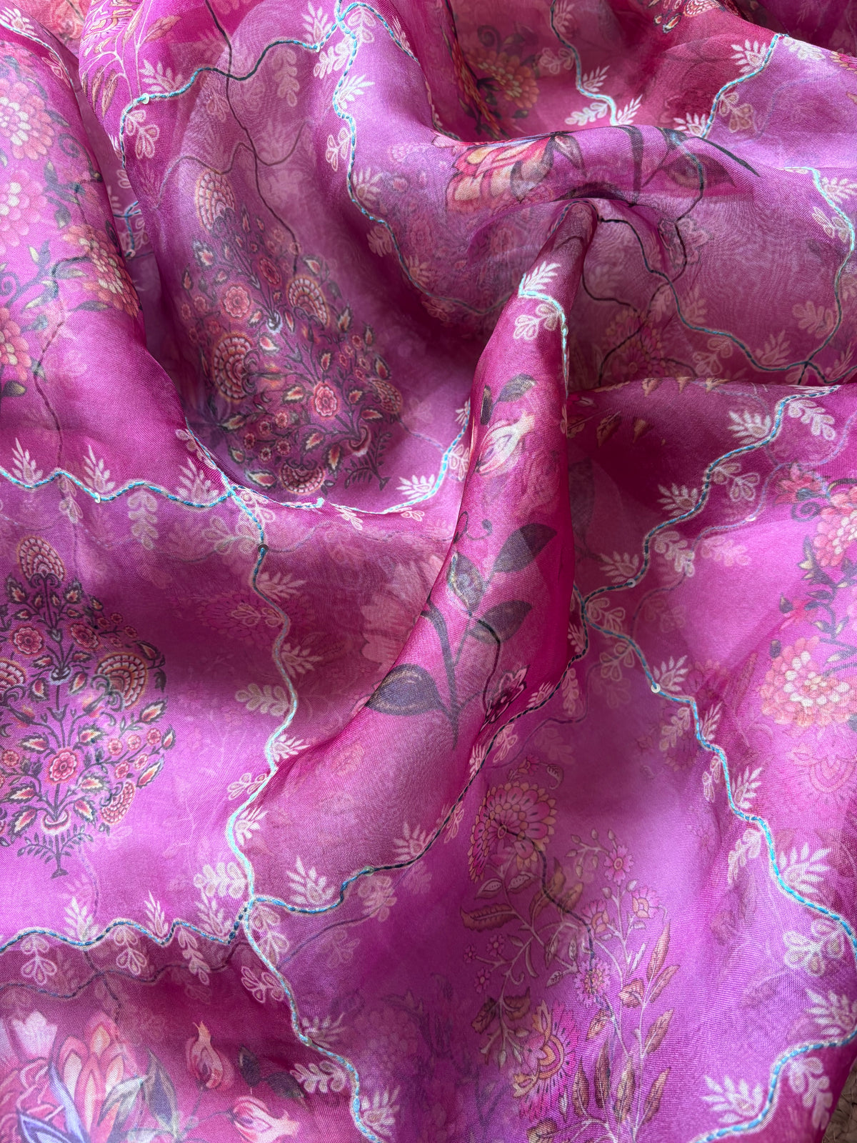 Zivara Bloom Pure Organza Unstitched Suit