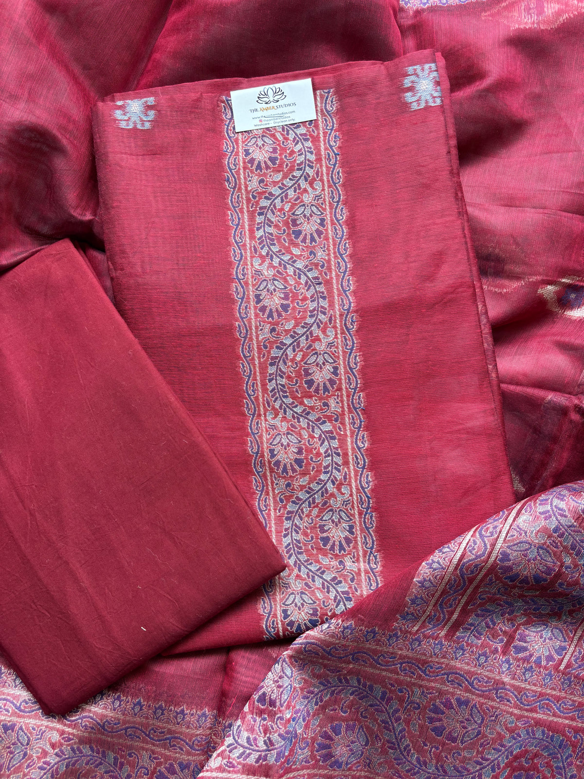 Sutrika Jamdani Cotton Unstitched Suit