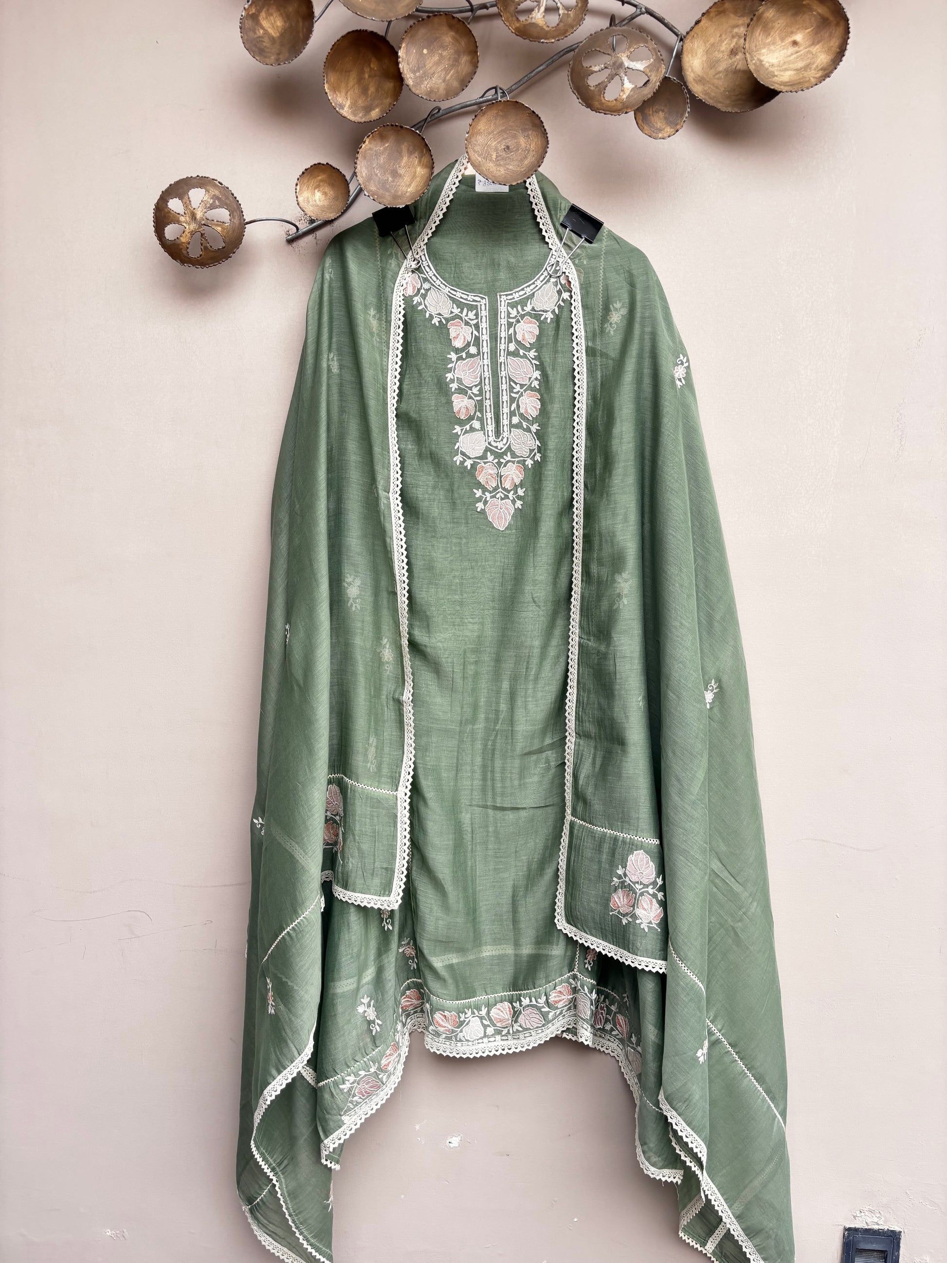 Mulmul Chanderi Suit with Kashmiri Embroidery