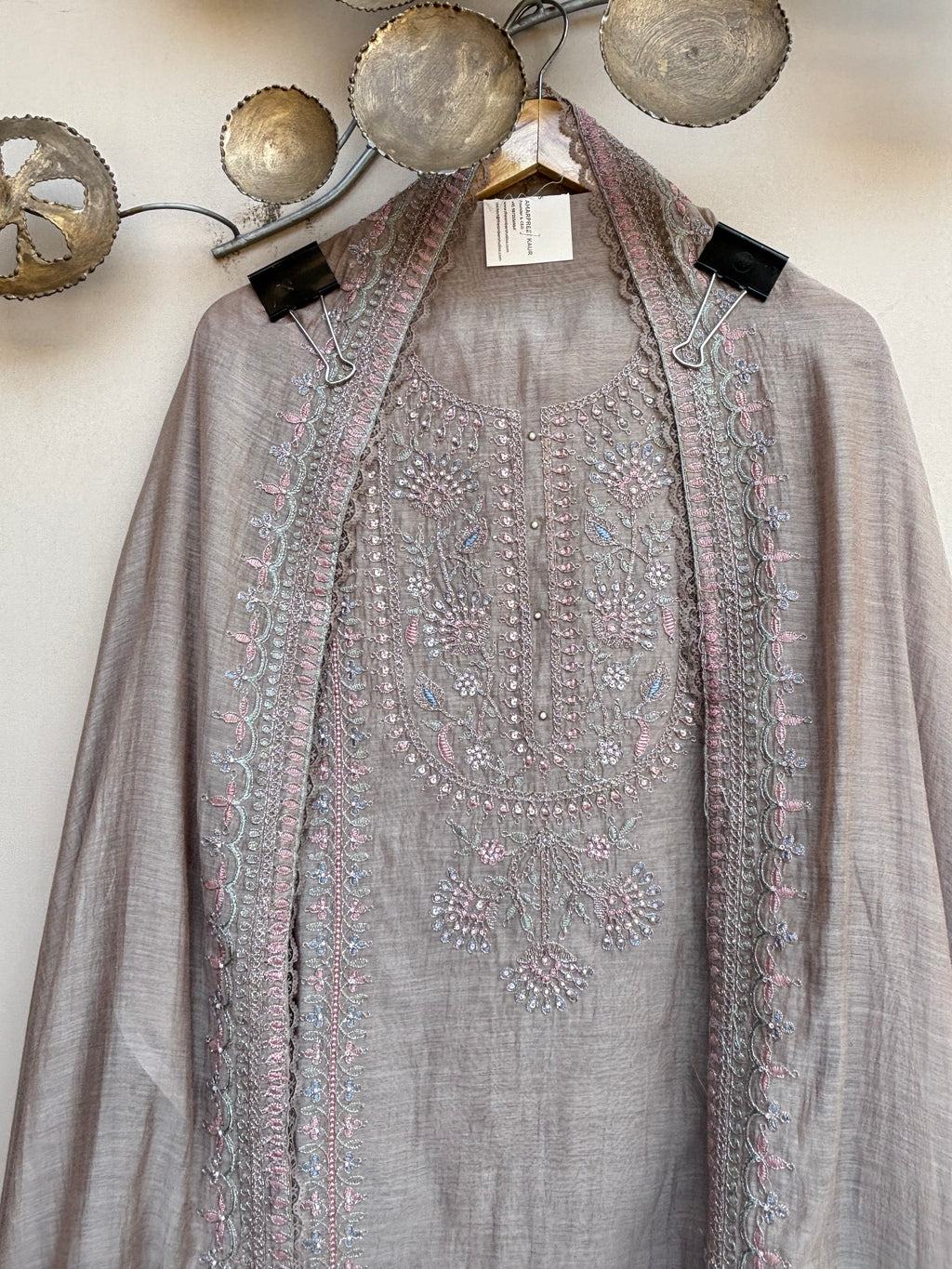 Moonstone Veil Mulchanderi Unstitched Suit