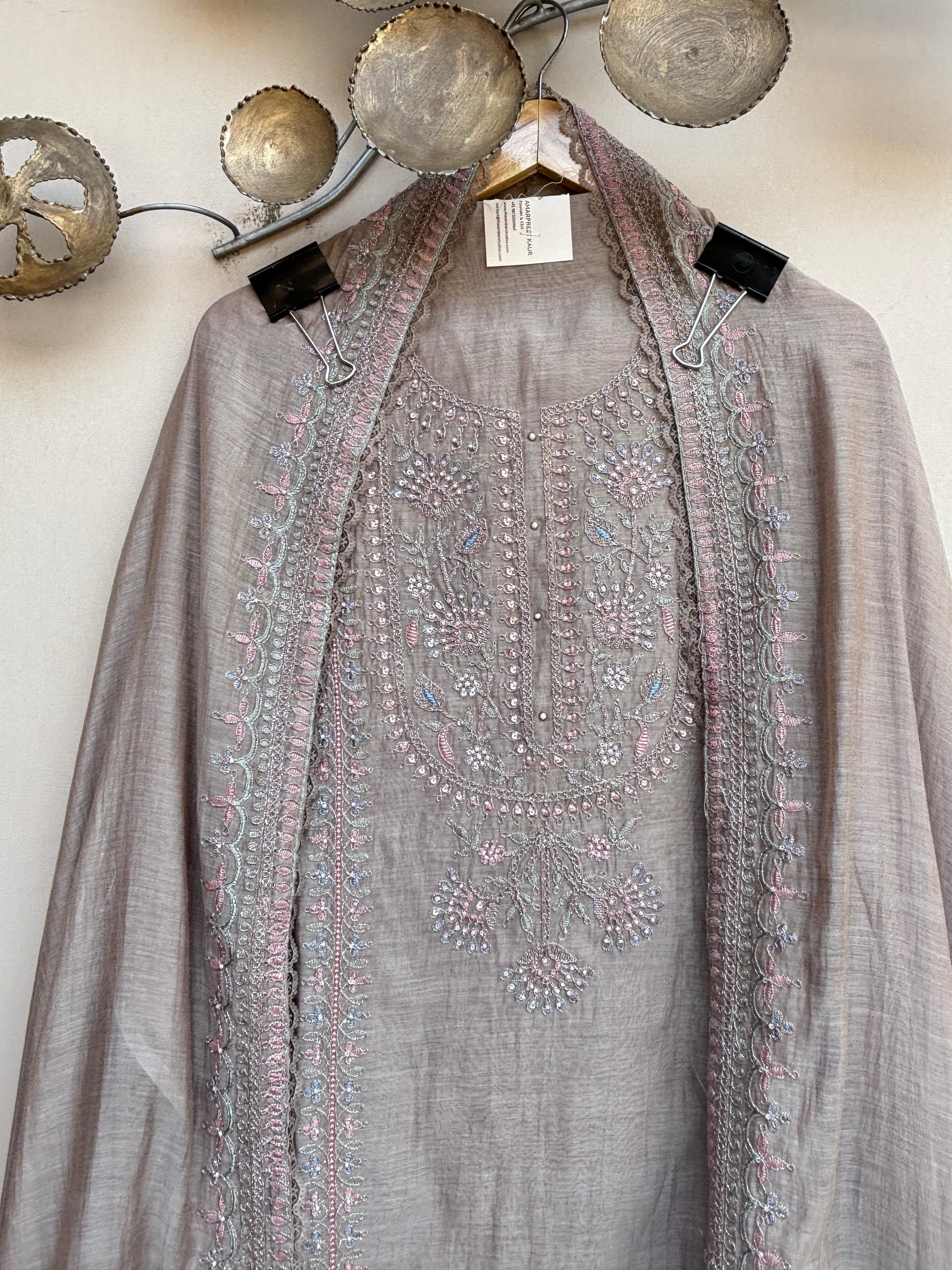 Moonstone Veil Mulchanderi Unstitched Suit