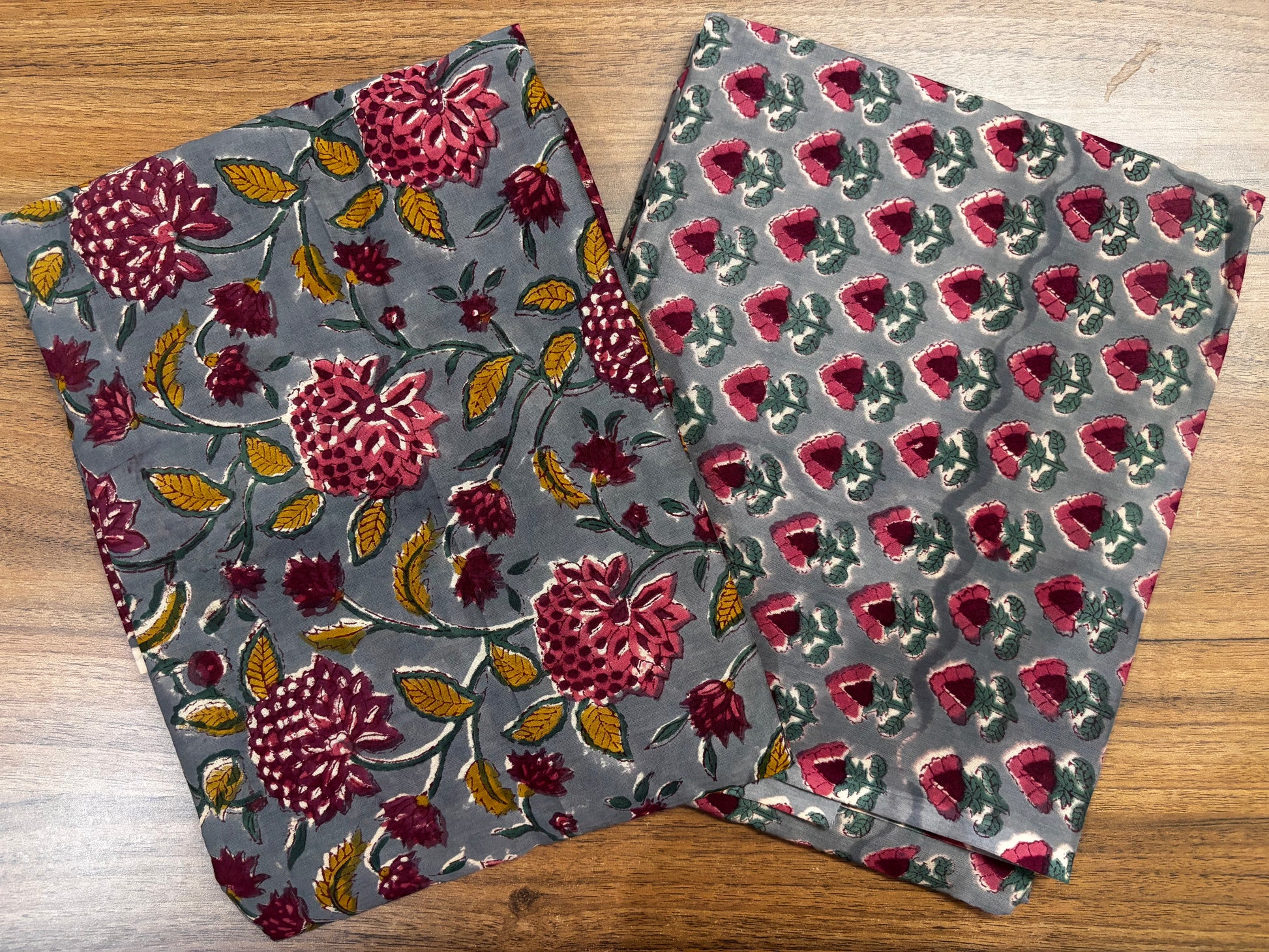 Grey Kalamkari Mulmul Cotton 2pc Set