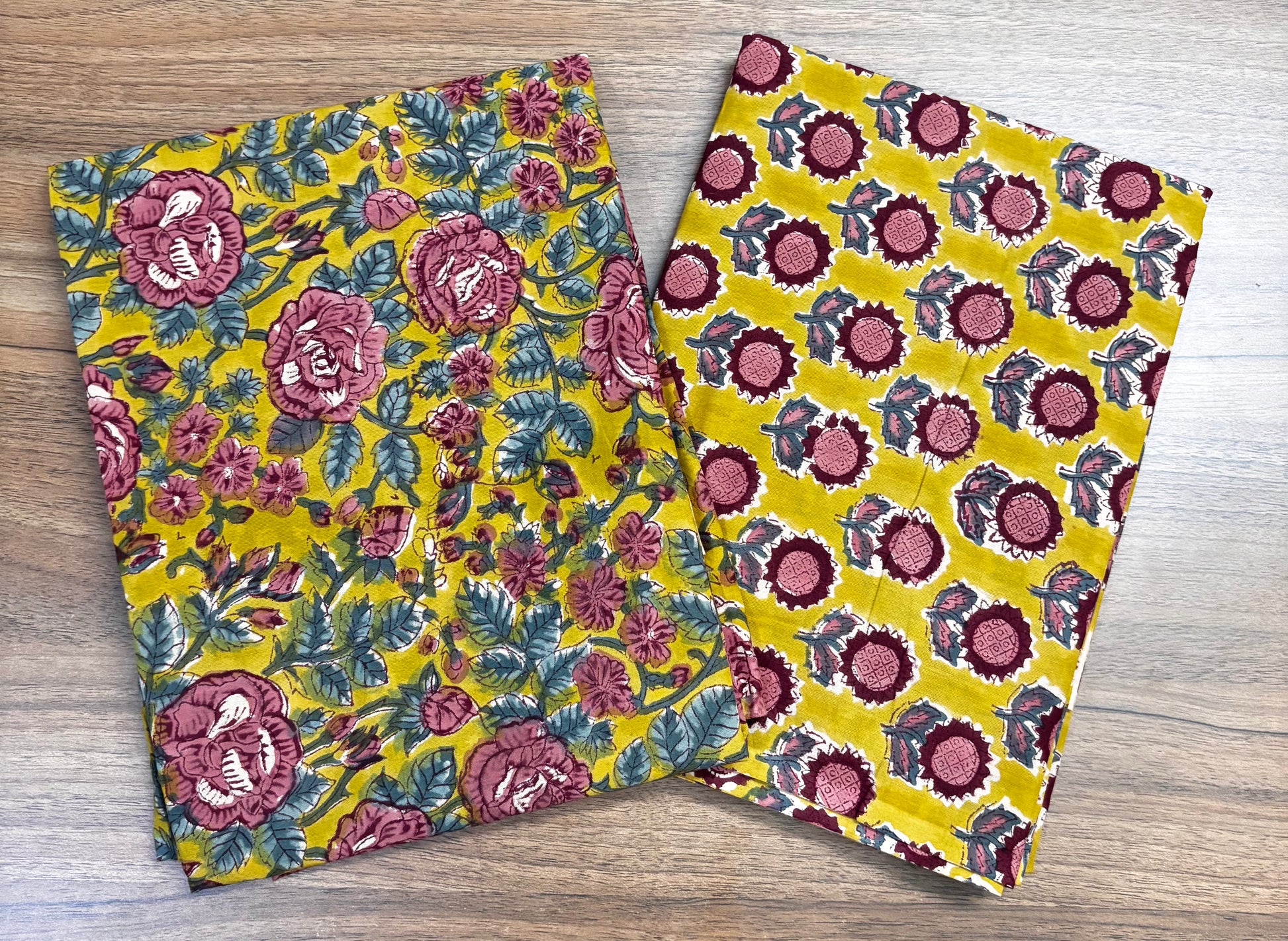 Lemon Green Kalamkari Mulmul Cotton 2pc Set