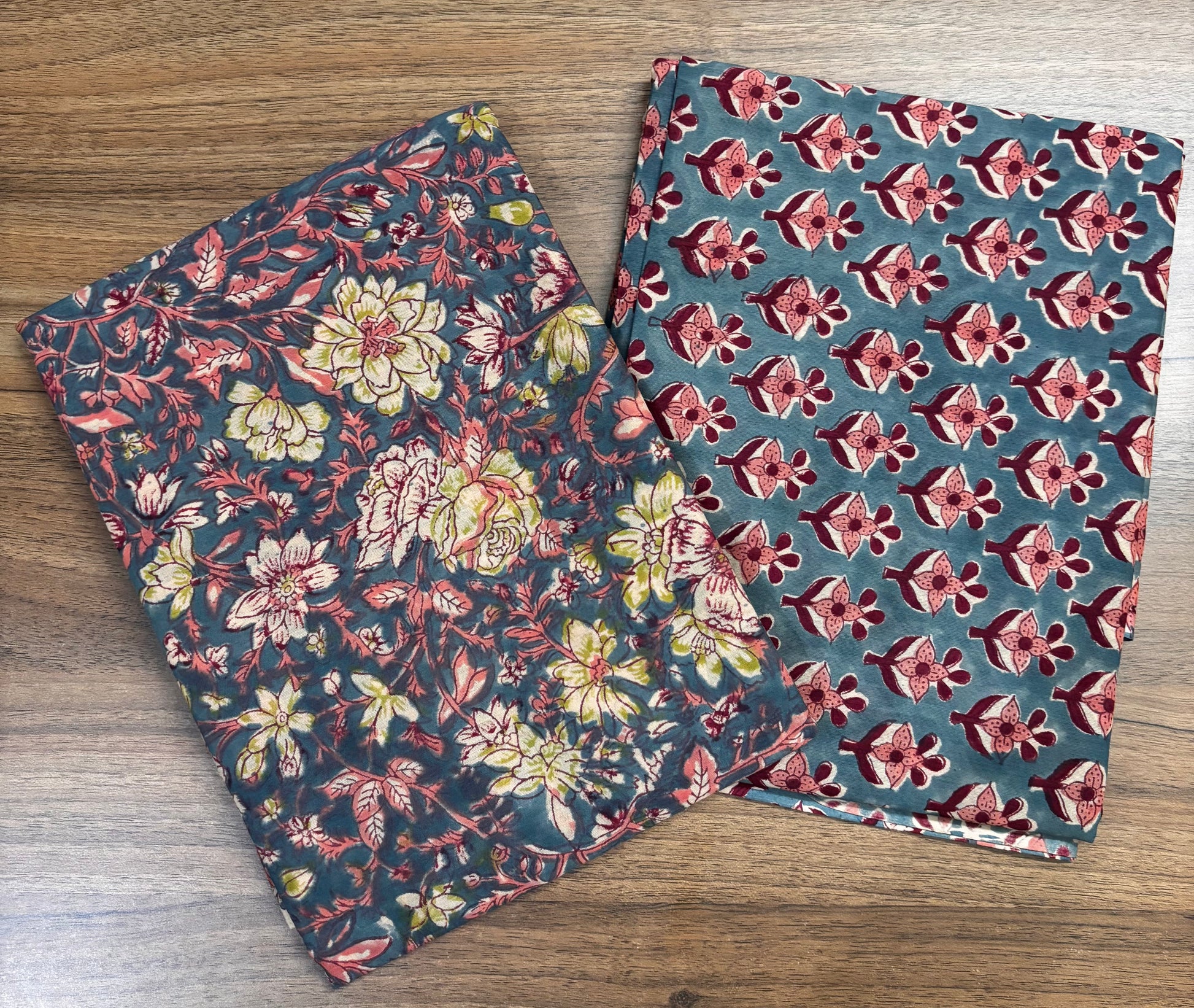 Sea Green Kalamkari Mulmul Cotton 2pc Set