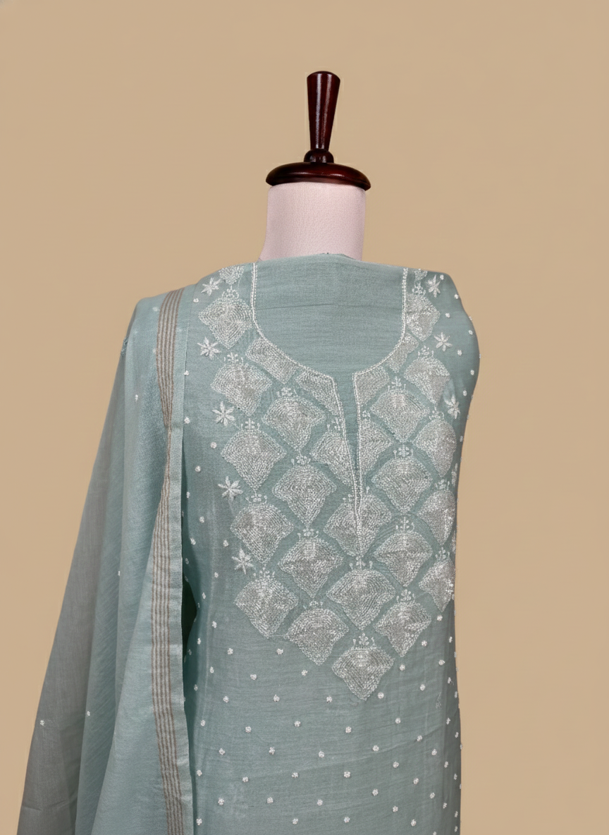 Mulmul Luckhnavi with Pearl Sequence Highlights