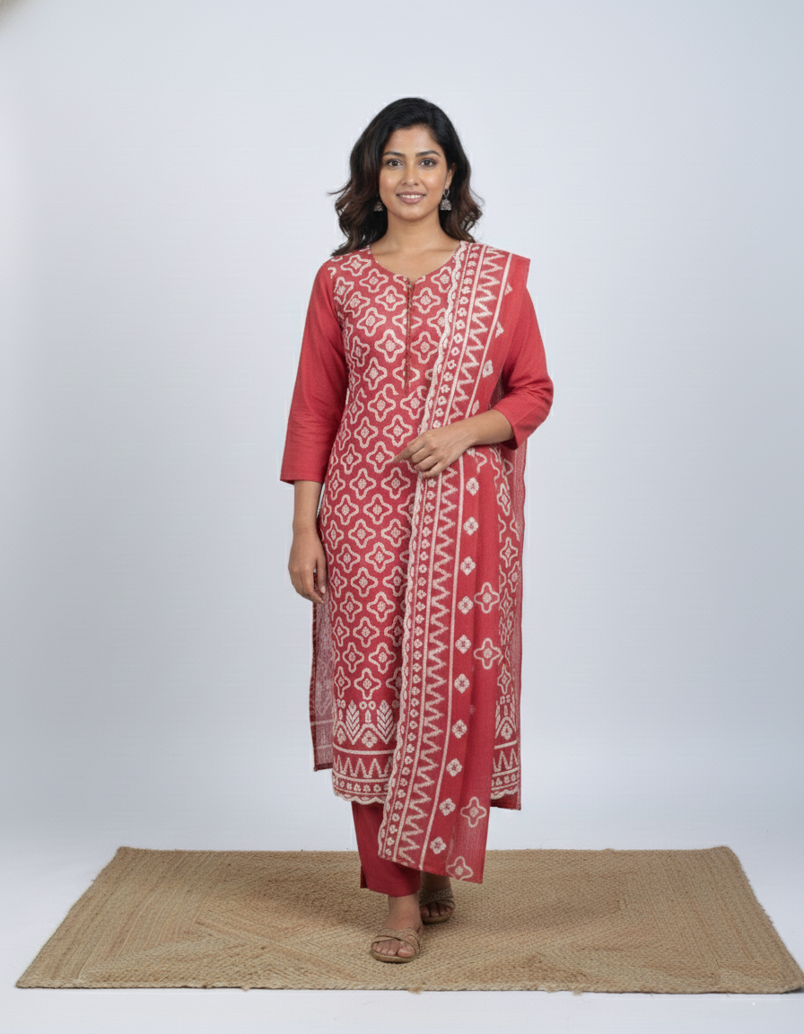 Pure Mulmul Chanderi Applique Embroidery Suit