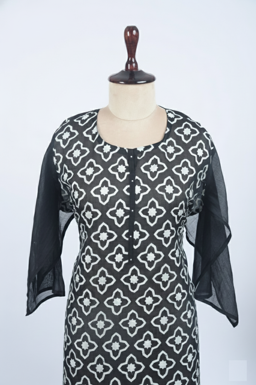 Pure Mulmul Chanderi Applique Embroidery Suit