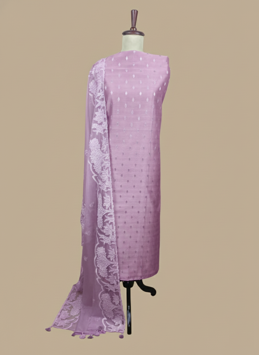 Mulmul chanderi Banarsi Weave Embroidery with Applique work on Dupatta