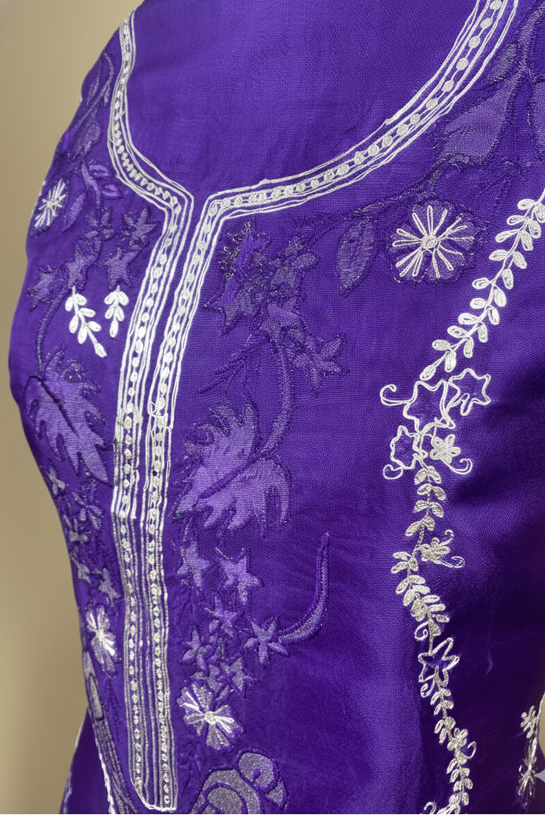 Pure Organza with Pitta Applique Hand embroidery Suit