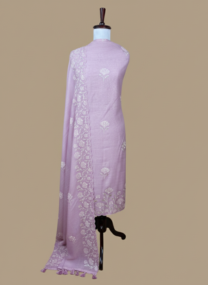 Mulmul Chanderi with Pearl and Zari Highlights Unstitched suits