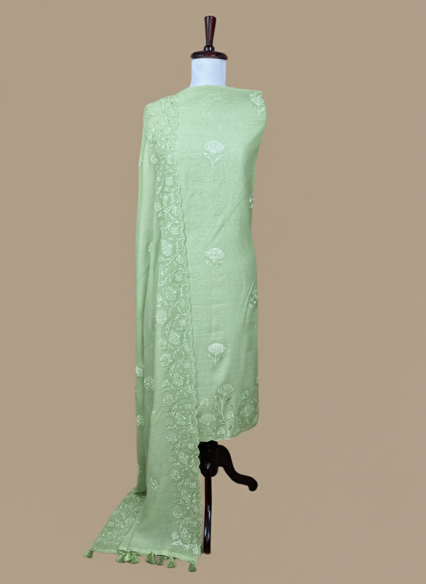 Mulmul Chanderi with Pearl and Zari Highlights Unstitched suits