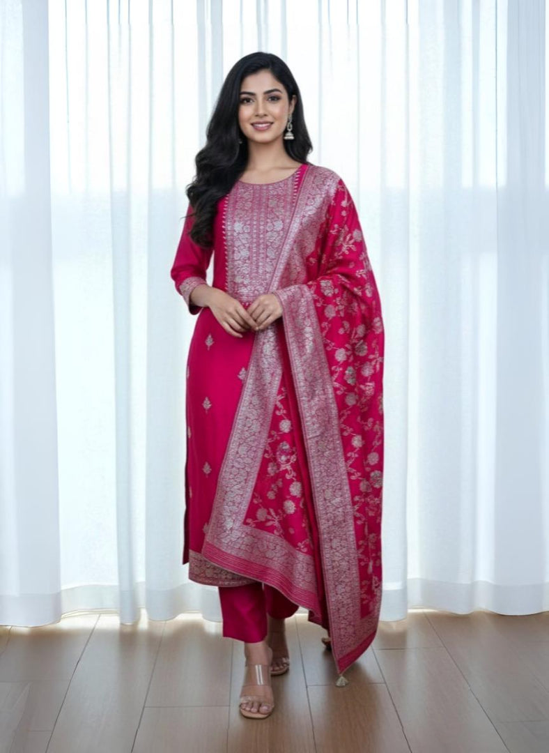 The Banarasi Silk Brocade Suit Set