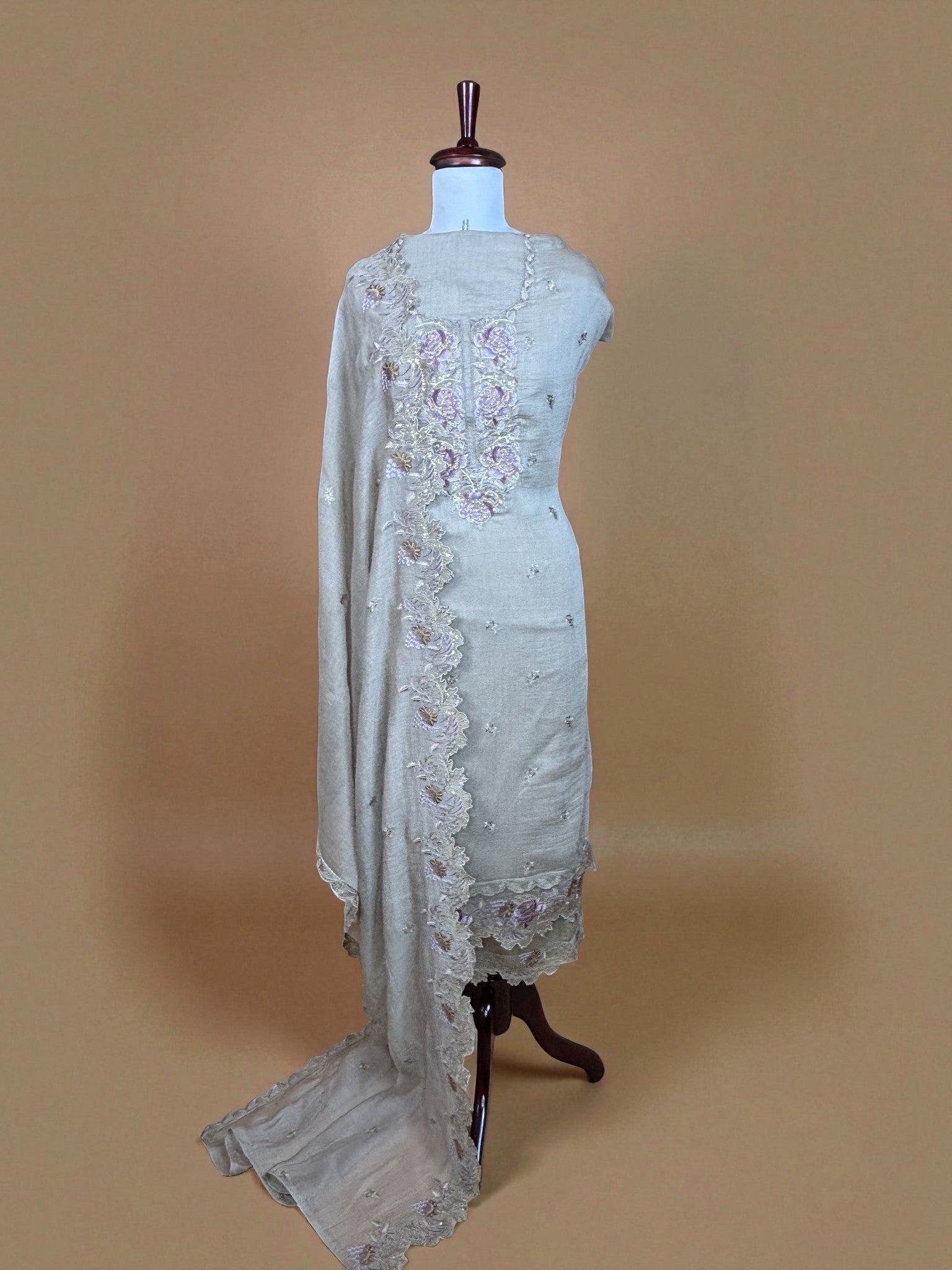 Mulmul Chanderi with Zari Embroidery Suit