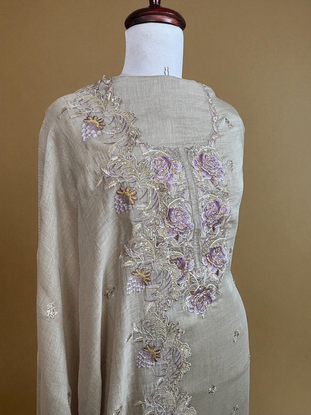 Mulmul Chanderi with Zari Embroidery Suit