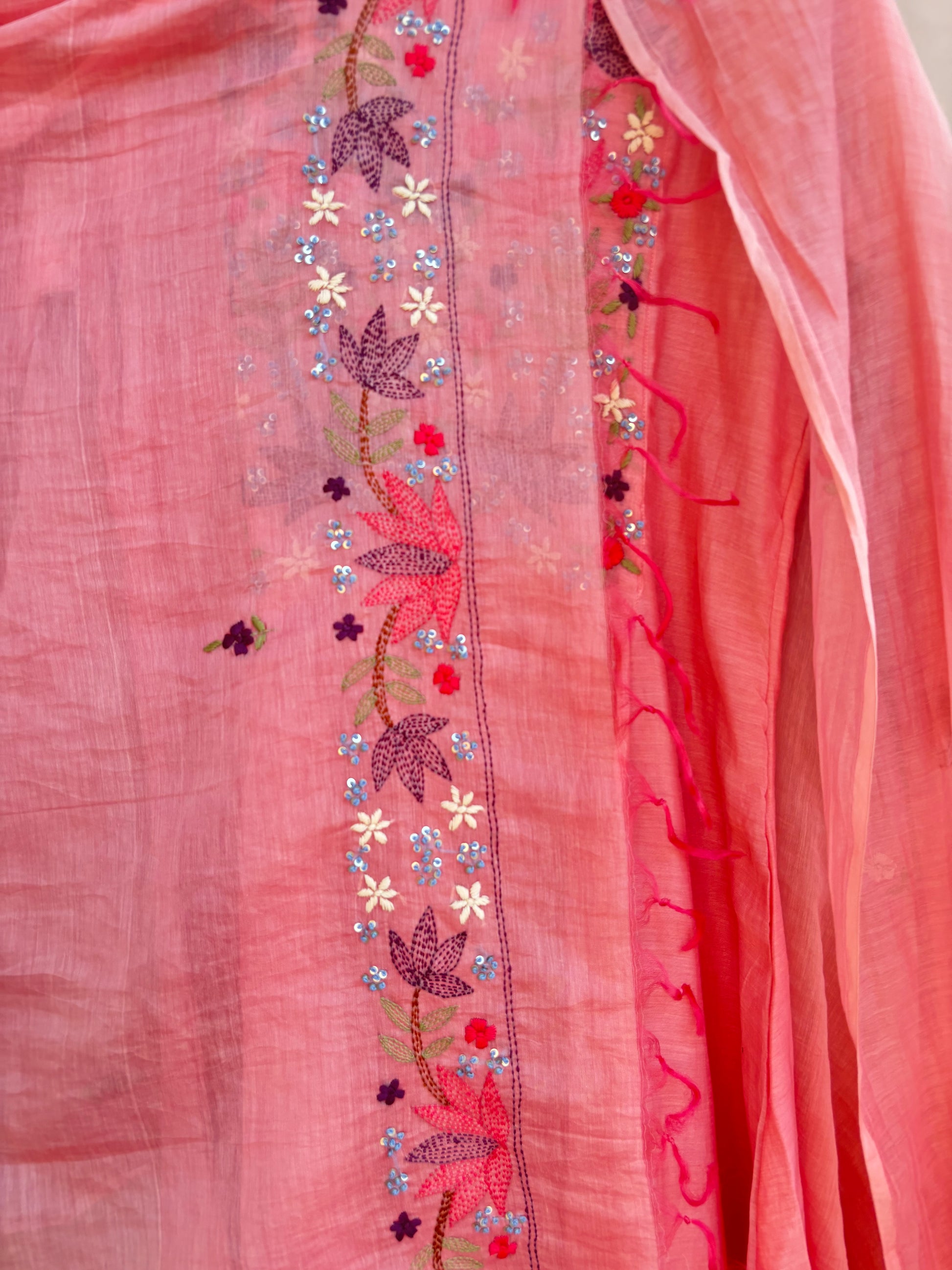 Soft Petal Elegance Mulchanderi Set