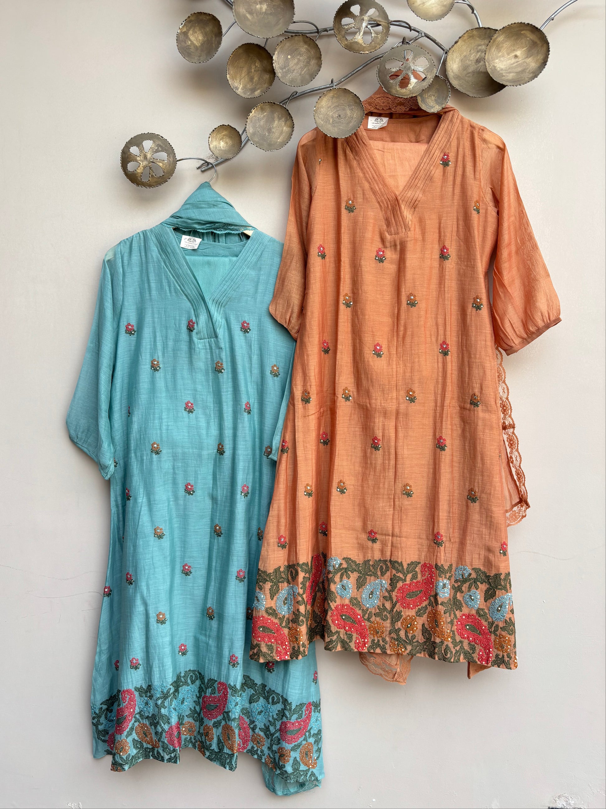 Sunset Petal Mulchanderi Set