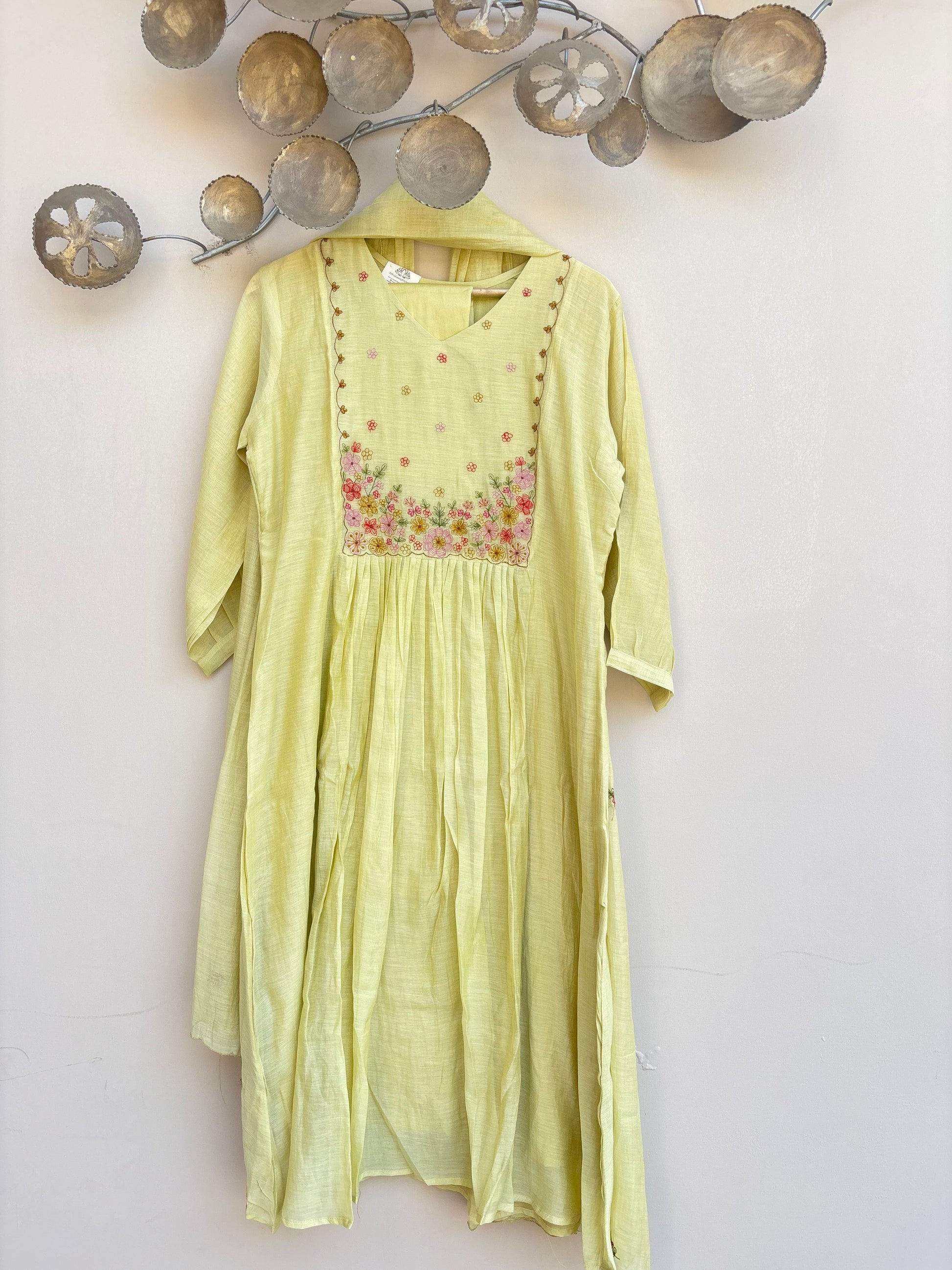 Lemon Bloom Mulchanderi Set