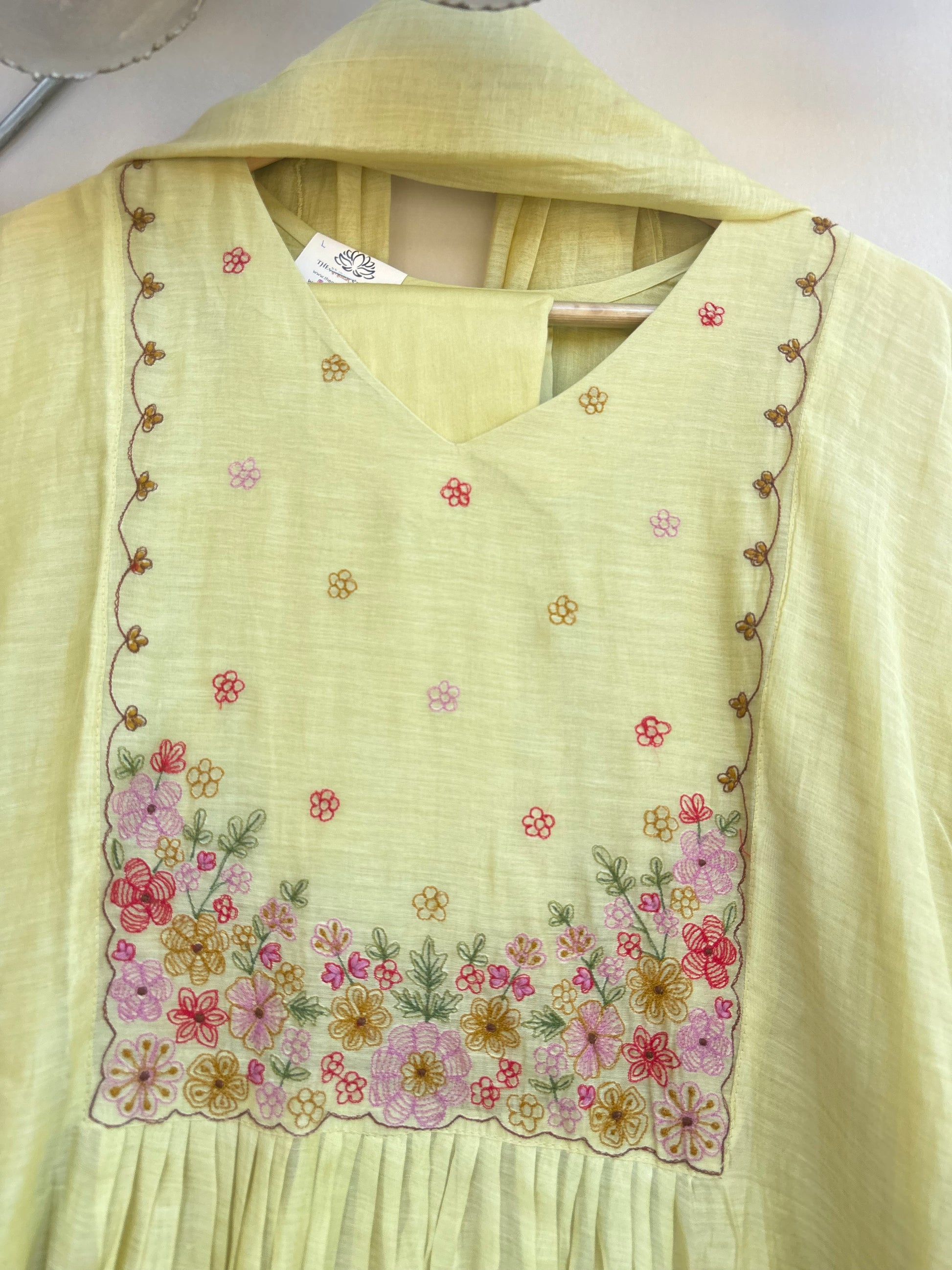Lemon Bloom Mulchanderi Set