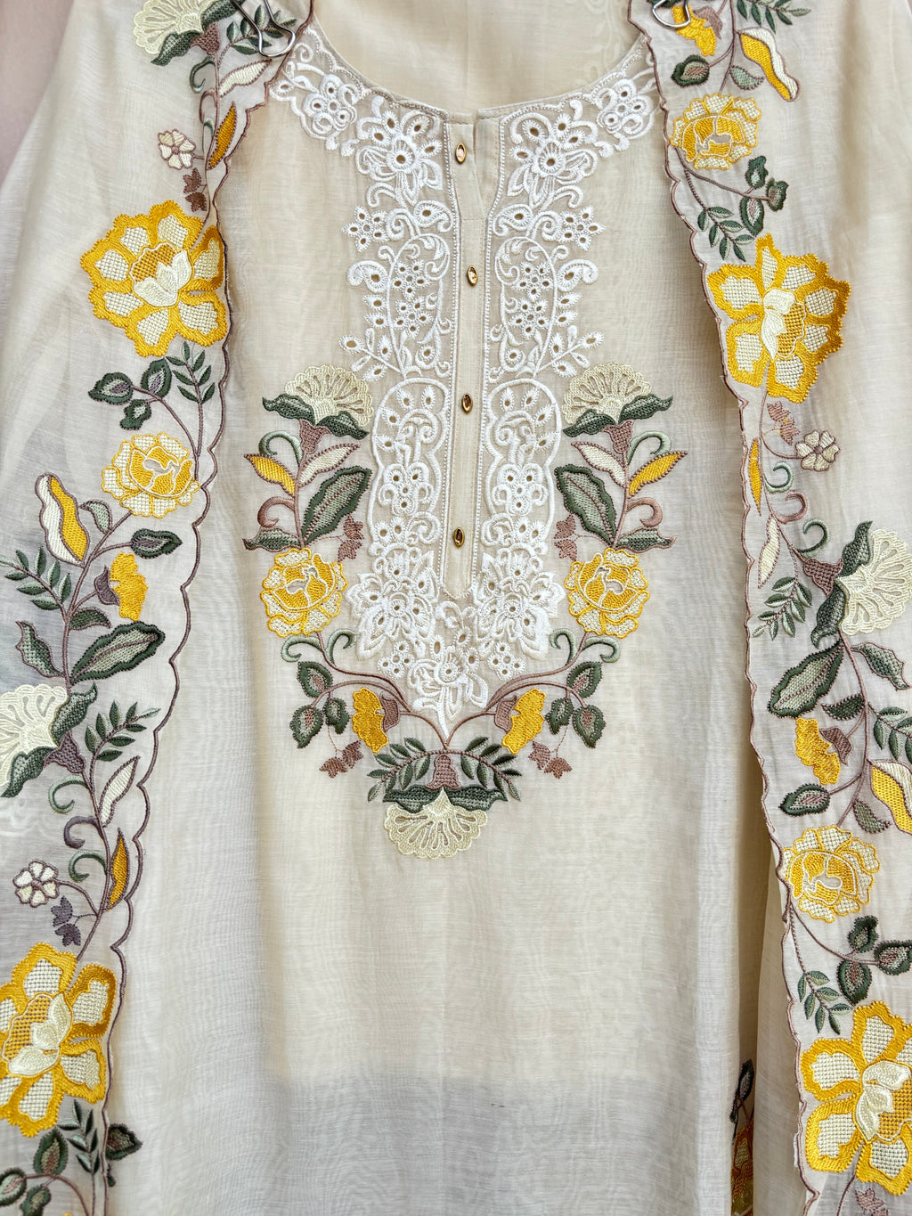 Noor-e-Gul Mulmul Chanderi Unstitched Suit