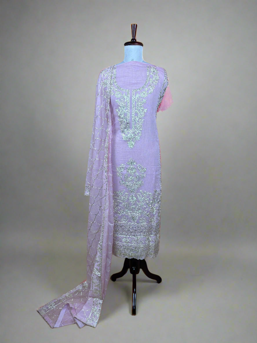 Mulmul Chanderi Gotta Patti Suit with Dupatta