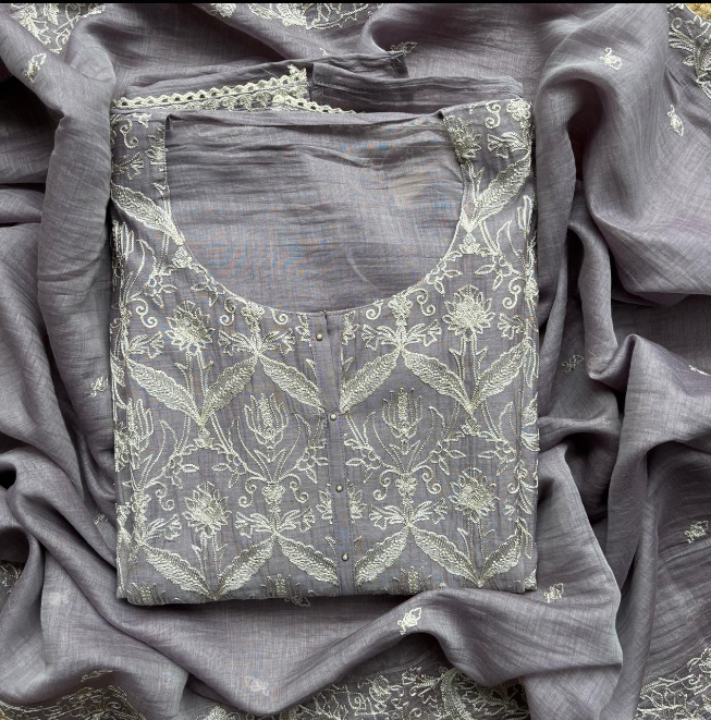 Jaal-e-Bahaar Mulmul Chanderi Unstitched Suit