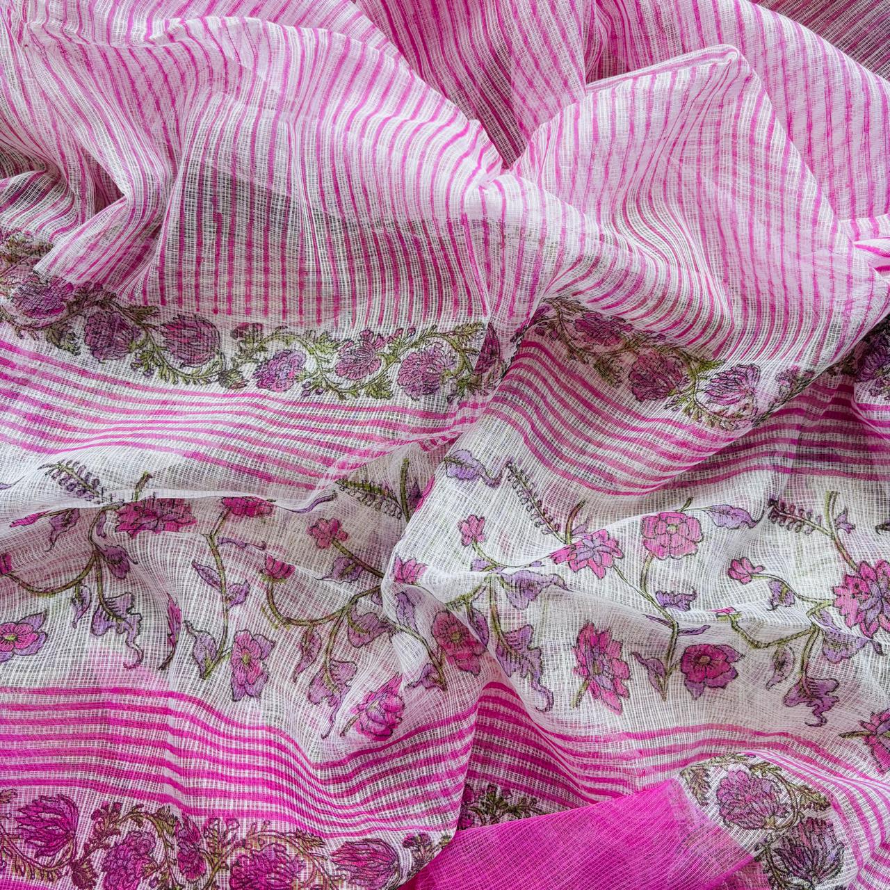 Multicolor Handblock Sukoon unstitched suit