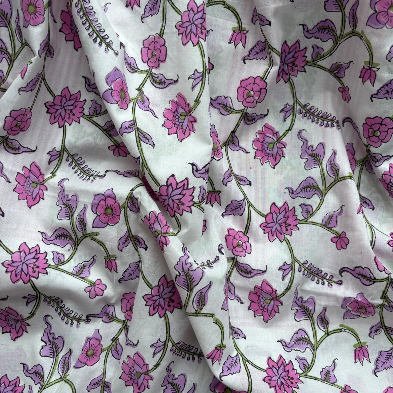 Multicolor Handblock Sukoon unstitched suit