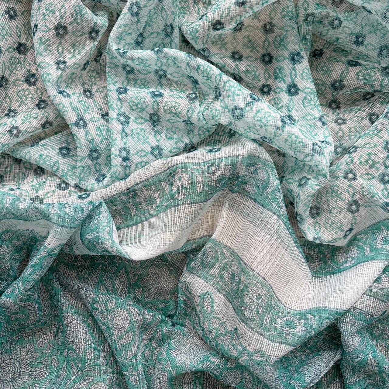 Multicolor Handblock Sukoon unstitched suit