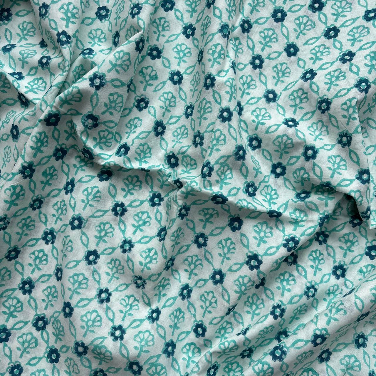 Multicolor Handblock Sukoon unstitched suit