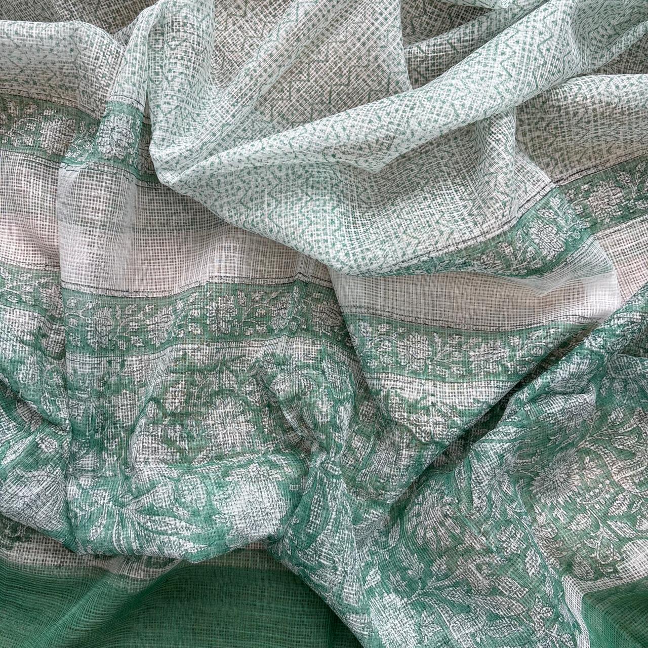 Multicolor Handblock Sukoon unstitched suit