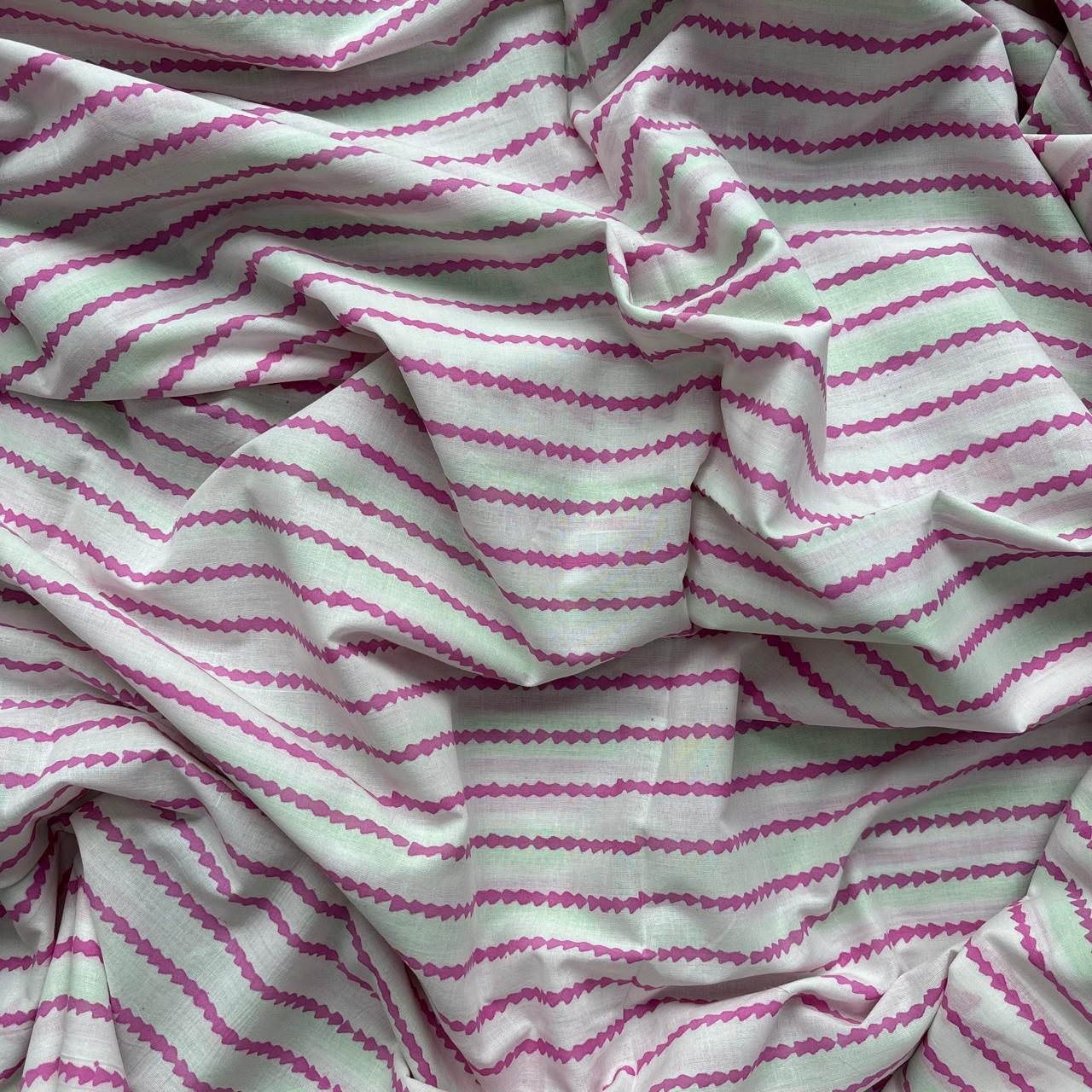 Multicolor Handblock Sukoon unstitched suit