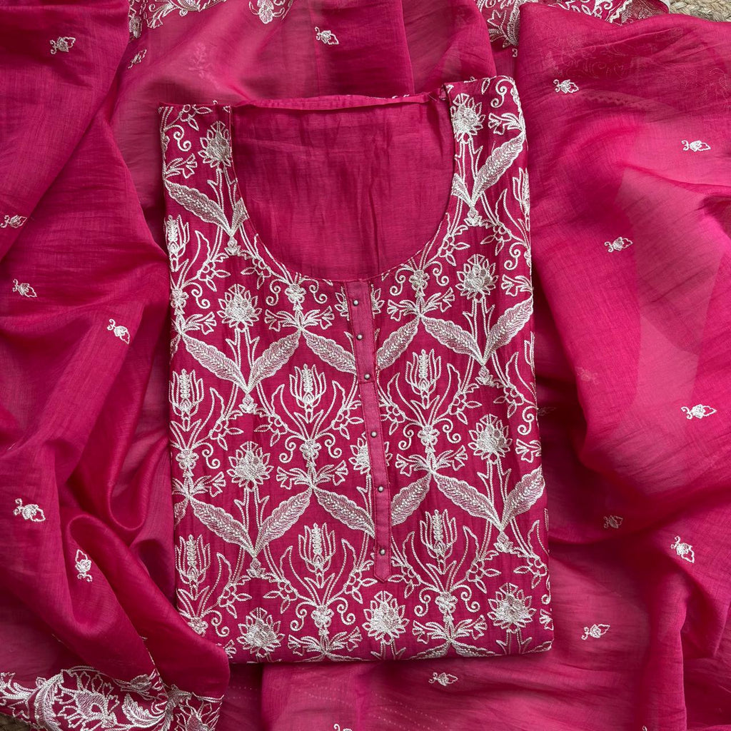 Jaal-e-Bahaar Mulmul Chanderi Unstitched Suit