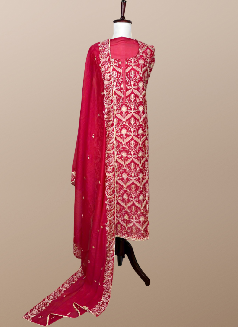 Jaal-e-Bahaar Mulmul Chanderi Unstitched Suit