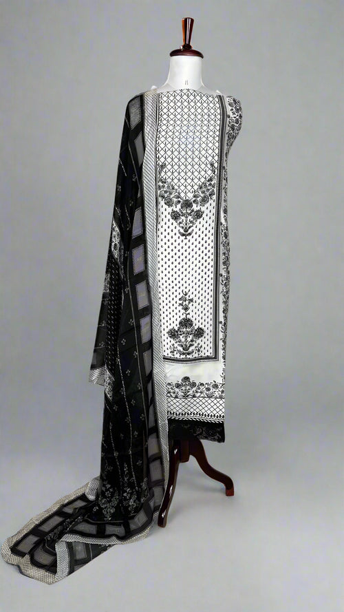 Anita Dongre inspired Muslin Unstitched Suit with highlights on digital print PRICE PENDING