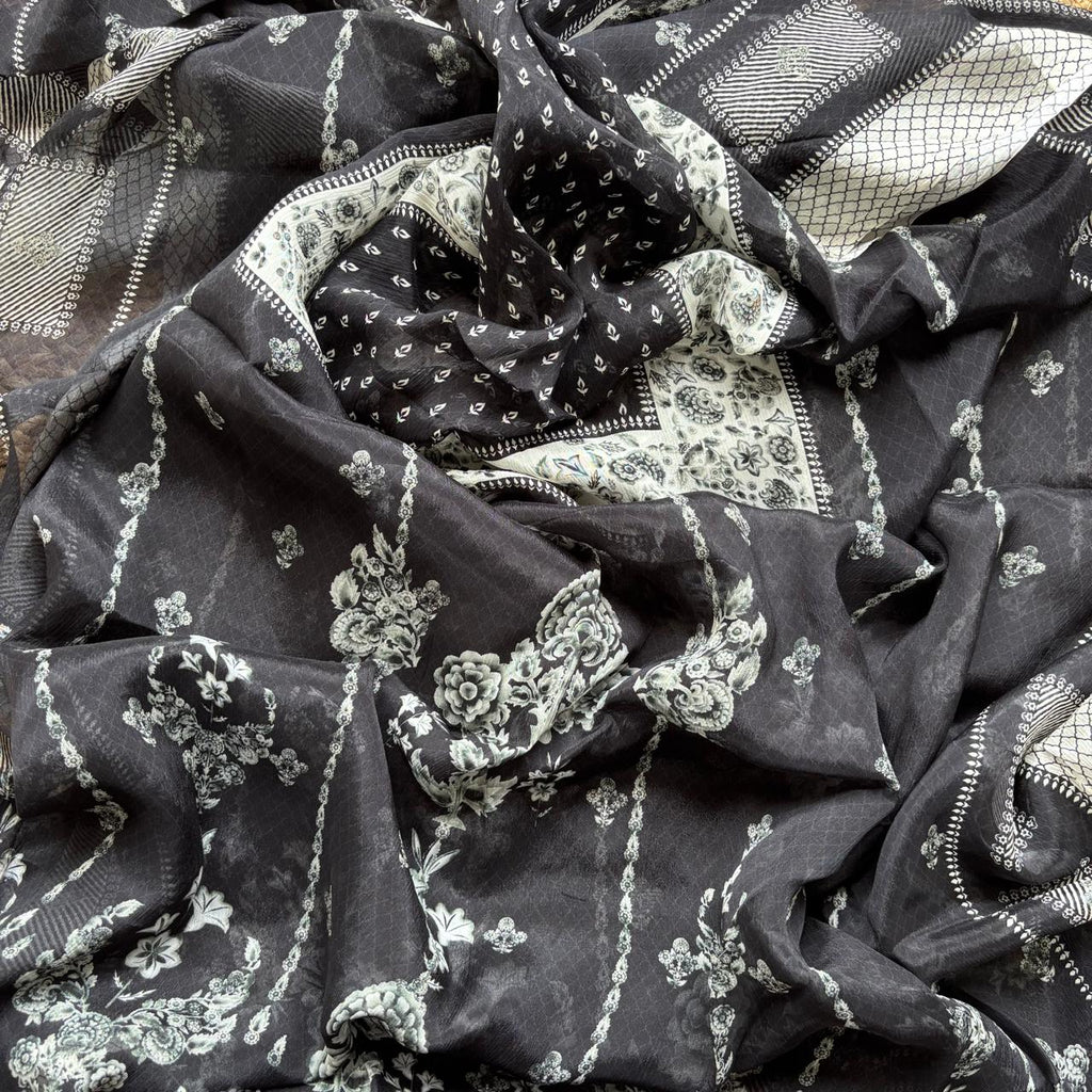 Anita Dongre inspired Muslin Unstitched Suit with highlights on digital print PRICE PENDING