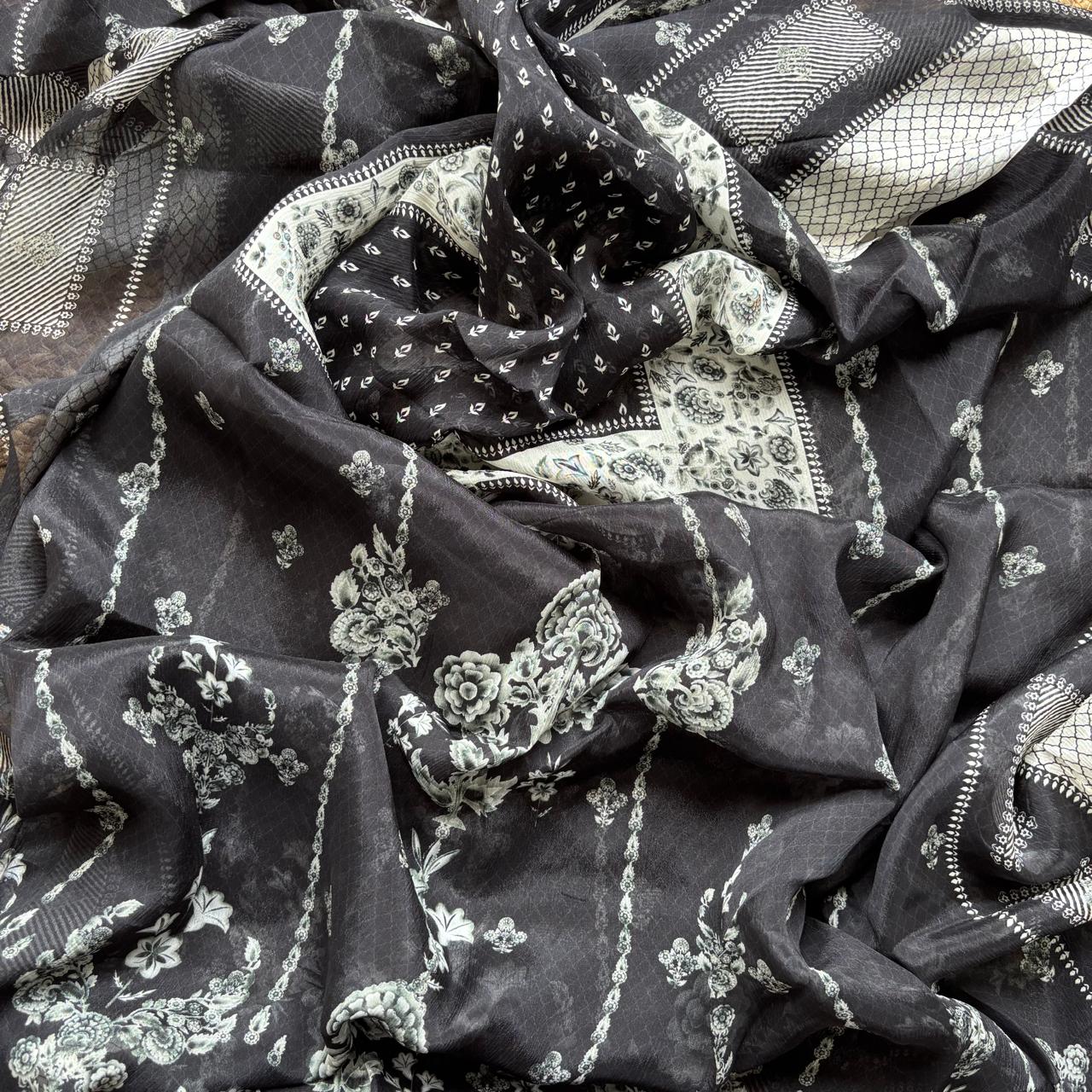 Anita Dongre inspired Muslin Unstitched Suit with highlights on digital print PRICE PENDING