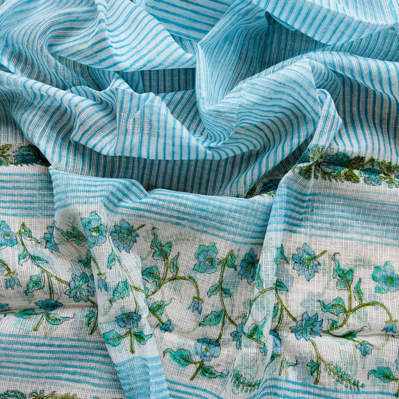 Multicolor Handblock Sukoon unstitched suit